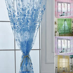 rideau floral transparent décoration intérieure motifs naturels bleu violet vert rose jaune decoration