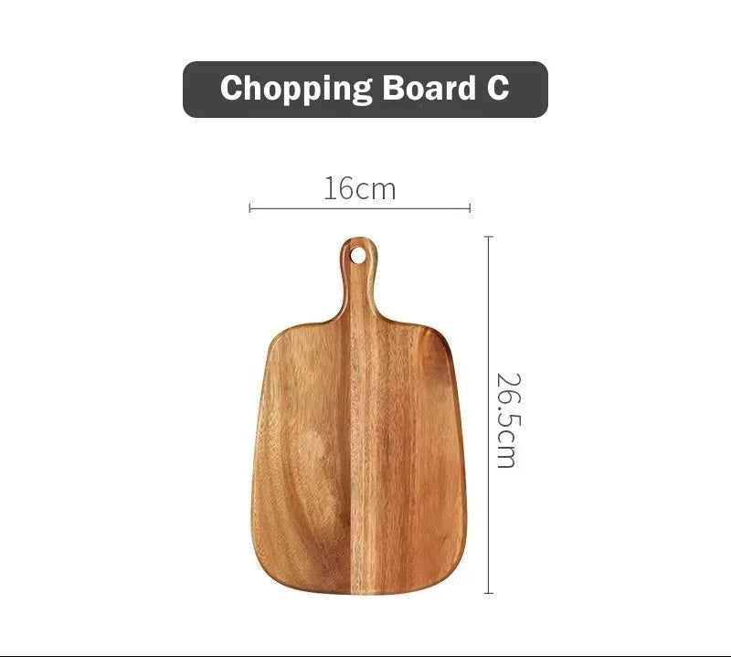 planche découper bois rustique plateau service suspendu pain fourchette nappe verte
