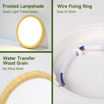 lampe grain bois led moderne blanc naturel 220v 20w 30w 40w