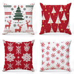 coussins décoratifs noël motifs sapins rennes flocons peluche rouge blanc vert traditionnels