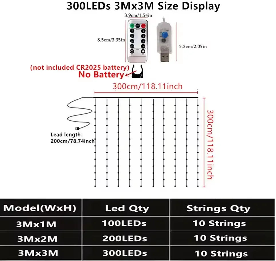 Télécommande de la guirlande LED avec ses 8 modes de fonctionnement