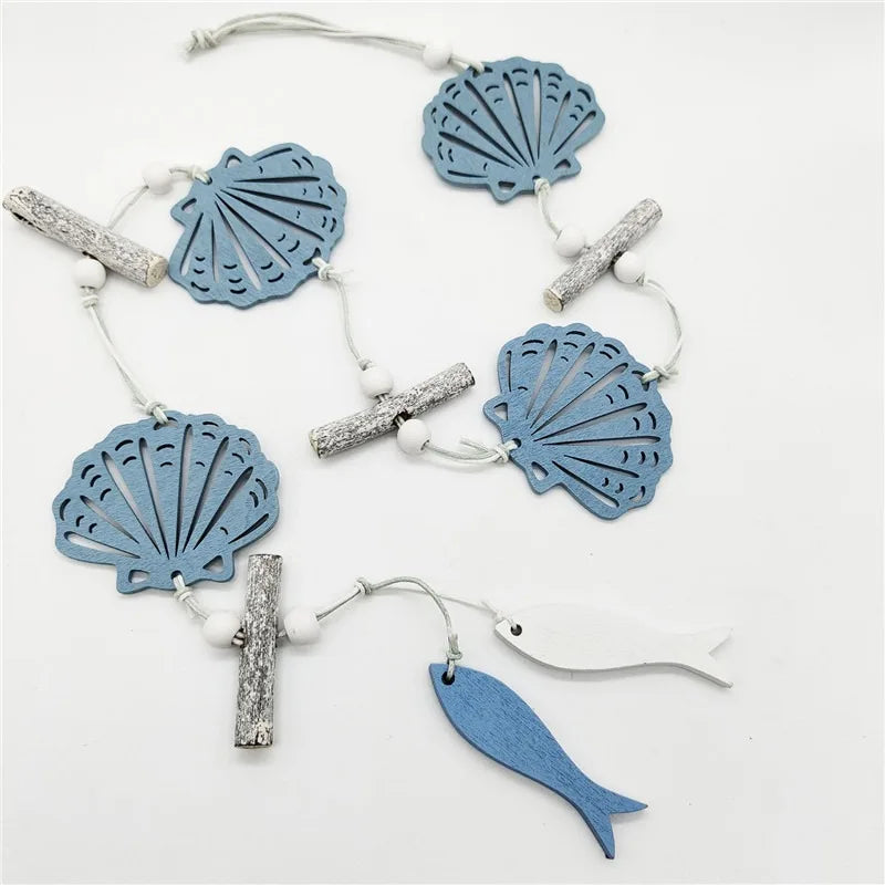 Décoration murale filet pêche semi transparent marine rustique étoiles mer coquillages