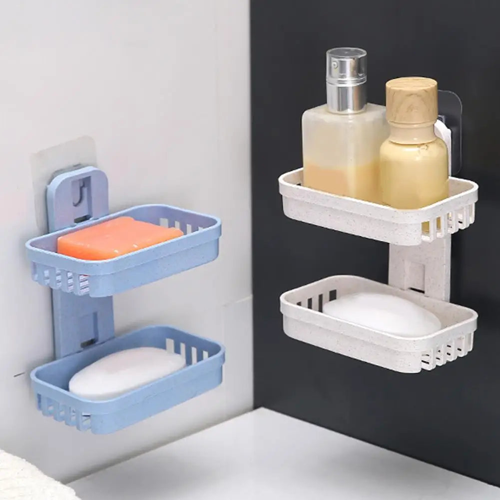 support savon moderne adhésif bleu clair gris rose texture granulée salle bain baignoire évier