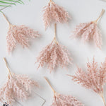 plumes séchées décoratives dorées argentées blanches rose pâle gris mariage fête maison rustique