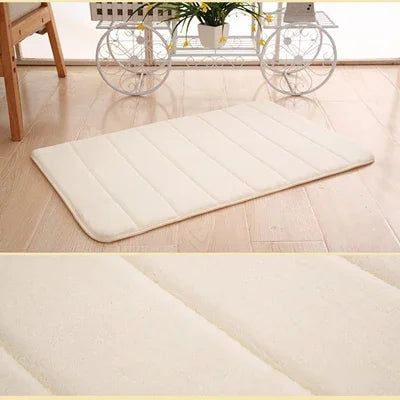tapis antidérapant mousse mémoire forme absorption eau moderne uni doux vert rouge rose marron