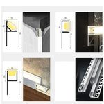 bande lumineuse led aluminium blanc moderne adhésif mur 12v 50cm