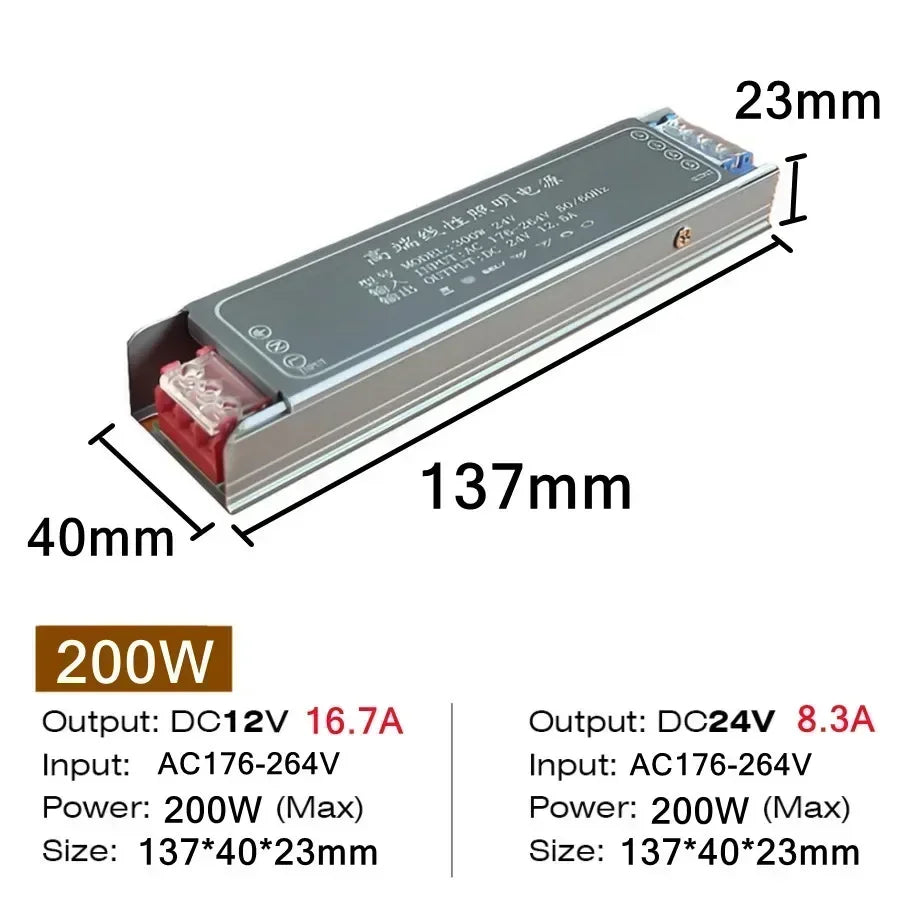 alimentation led 12v 24v 60w 100w 200w 300w 400w industrielle transformateur éclairage