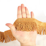 ruban franges or bleu marine franges torsade classique polyester élastique écologique yards