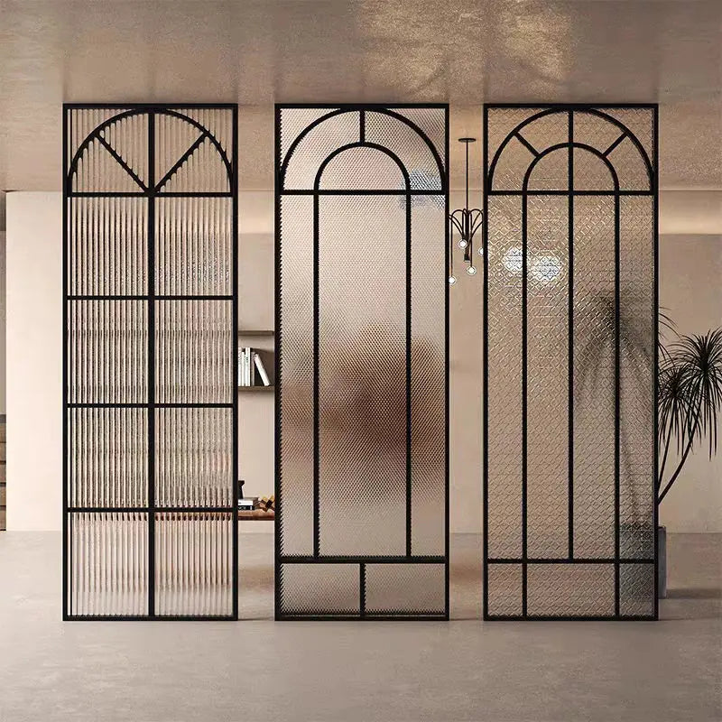 miroir mural panneau décoratif verre mat géométrique noir blanc classique moderne chambre coucherDecorationMurale
