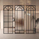miroir mural panneau décoratif verre mat géométrique noir blanc classique moderne chambre coucherDecorationMurale