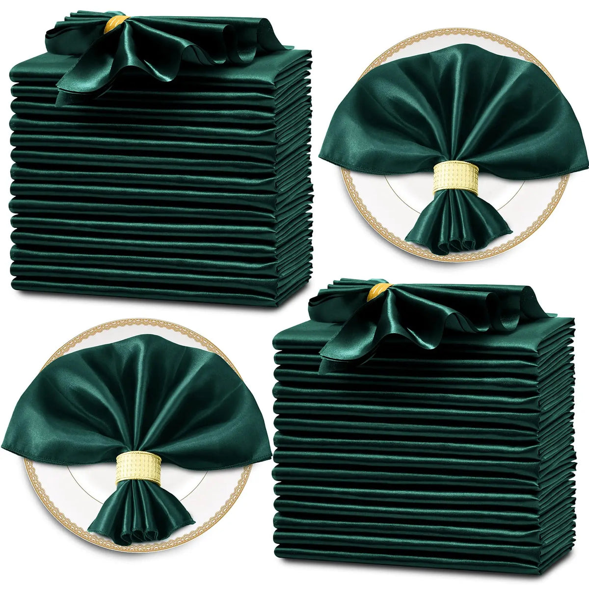 serviettes table satin rouge classiques 30x30cm coton opaques