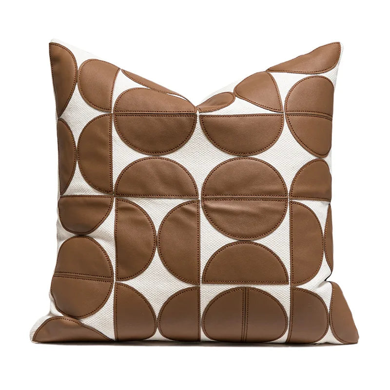 coussin géométrique laine coton contemporain beige gris noir décoratif sofa lit voiture