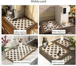 tapis cuisine moderne vert motifs floraux 30x40cm 40x50cm 50x60cm absorbant