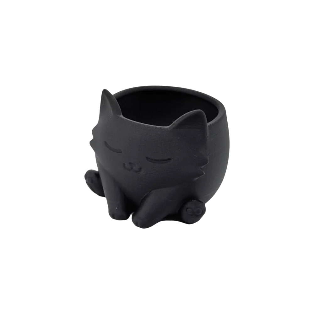 pot fleurs forme chat noir blanc pot succulentes plantes vertes décoration intérieure moderne mignonne