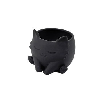 pot fleurs forme chat noir blanc pot succulentes plantes vertes décoration intérieure moderne mignonne