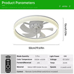 ventilateur led moderne blanc télécommande lumineuse chambre coucher étude salle manger