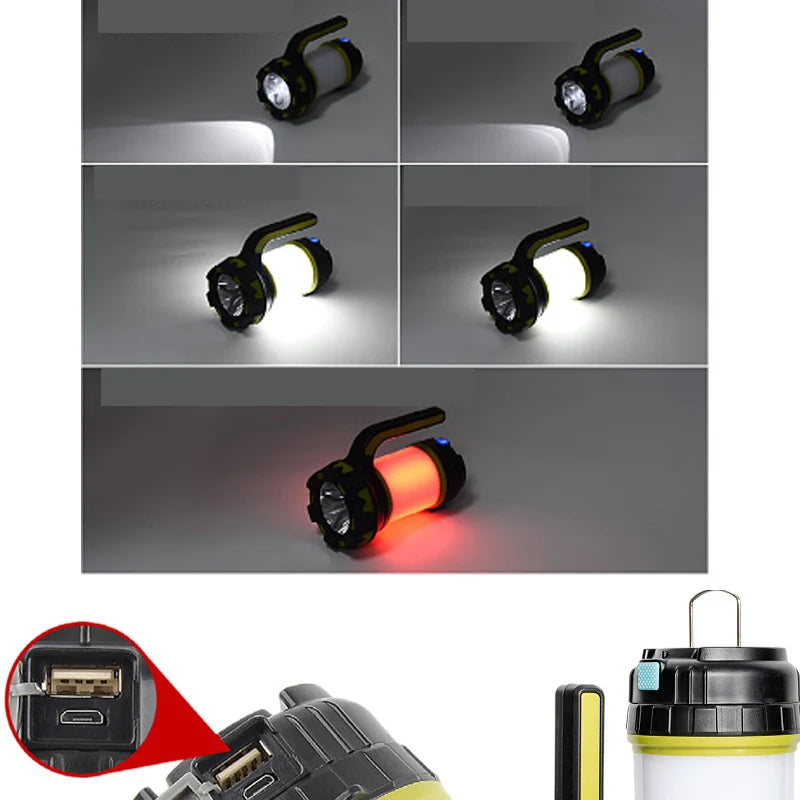 lampe led rechargeable usb camping randonnée modes robuste outdoor emergency flashlight