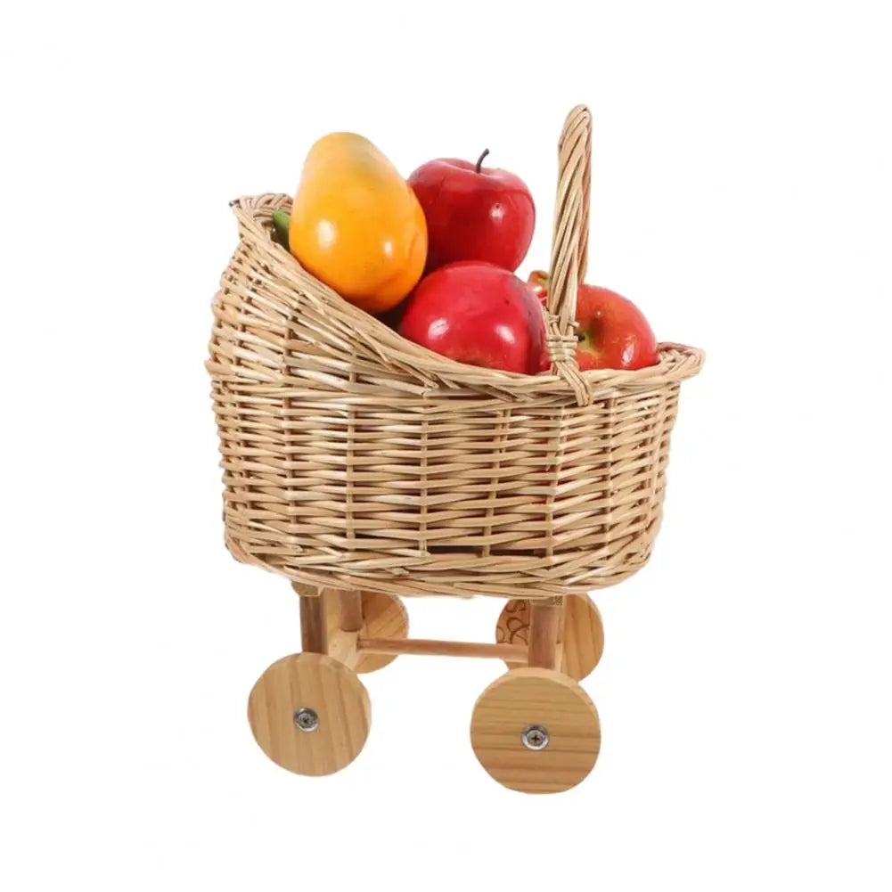 panier bonbons wicker roulettes fruits fleurs enfantin mariage baby shower rustic vintage