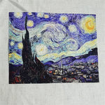 tissu coton lin hand dyed peinture huile van gogh rapide respirant craft scrapbooking patchwork