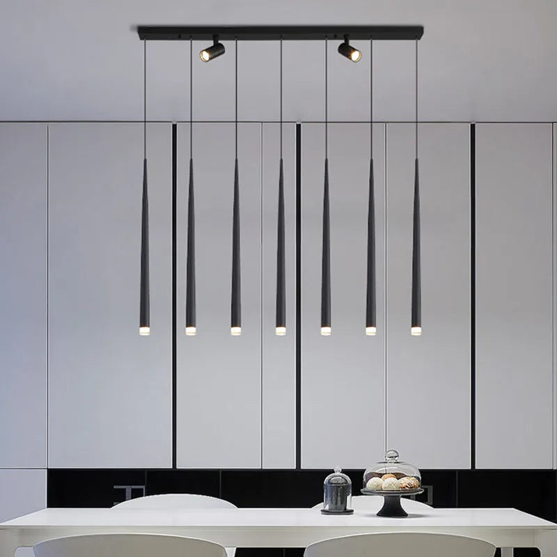 Suspension lumineuse moderne noire led minimaliste éclairage intérieur décoration maison 20 sources lumineuses