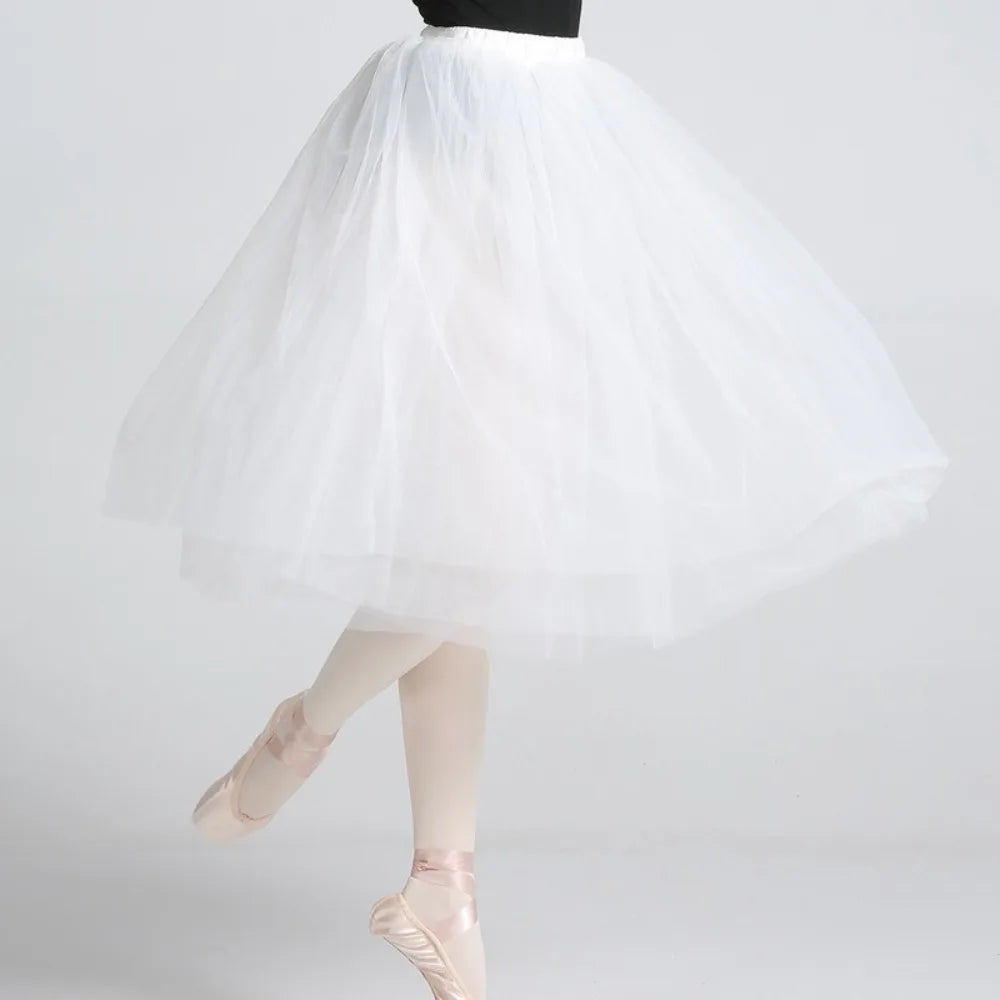 jupe tutu blanc noir classique danse polyester tulle élastique mi mollet juniorSizeMode