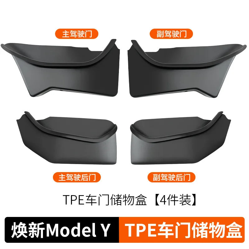 boîtes rangement porte voiture tesla noir mat contemporain clips sécurité