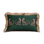 taie d'oreiller carrée léopard doré vintage tassel adhésif décorative verte noire polyester coton 45x45cm