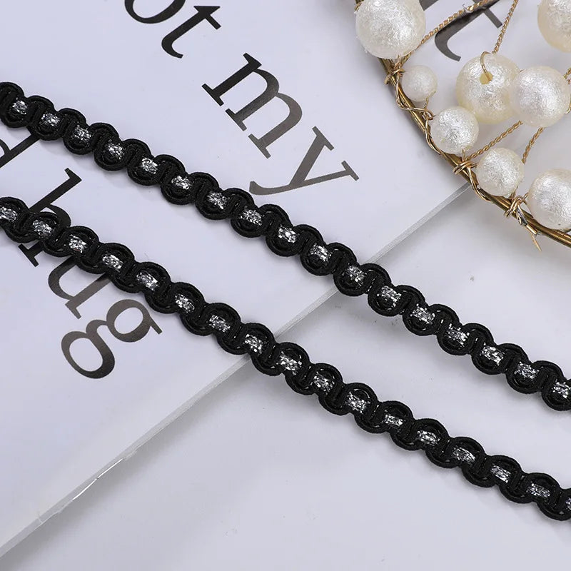 bracelet dorées noir blanc classique décoration mariage 10cm polyestère écologique