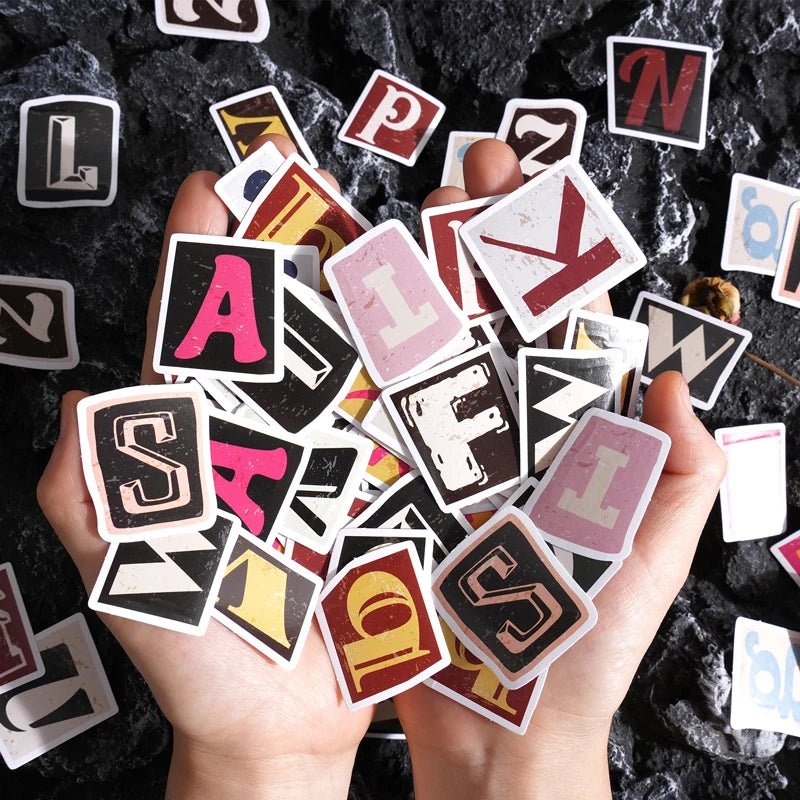 lettres vintage rétro alphabet scrapbooking décoration diy carton papier couleur bouchon liège bougie smartphone