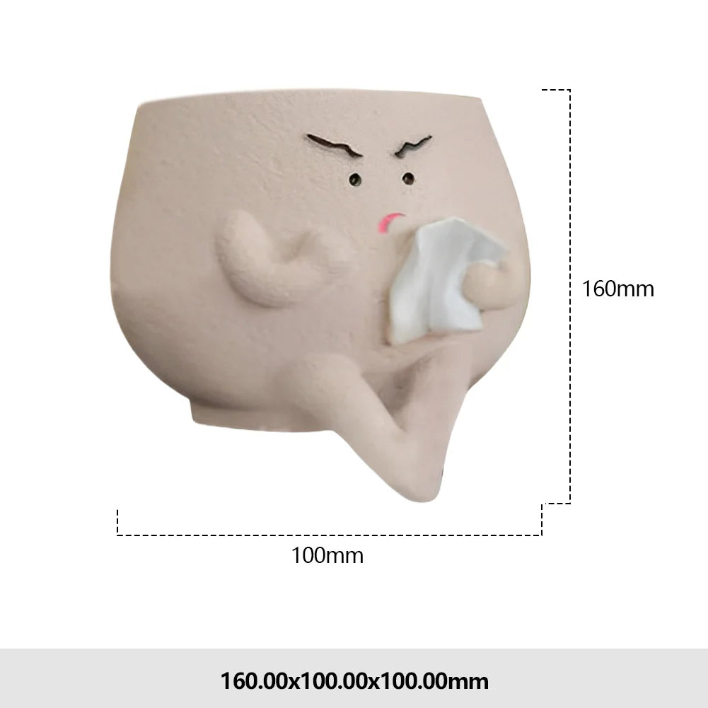 pots fleurs suspendus résine visage souriant chaise bascule balançoire tasse blanc personnaliséextérieurintérieur