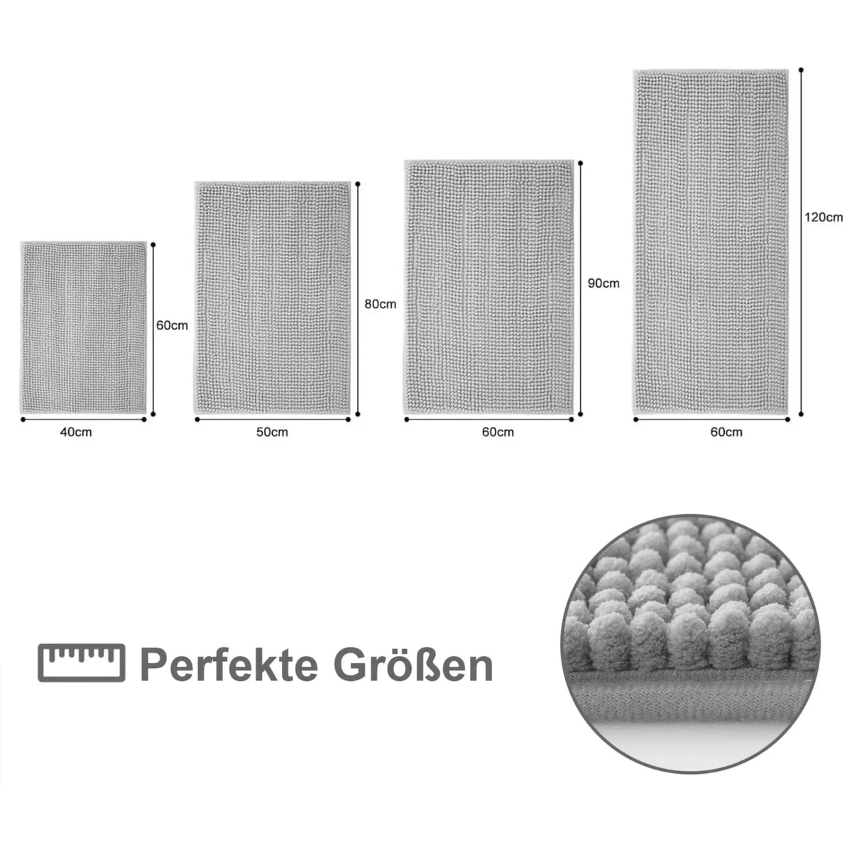 tapis bain microfibre gris clair moderne antidérapant absorbant large salon chambre