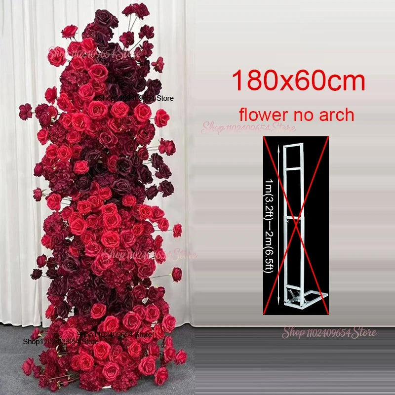 arche decorative fleurs artificielles rouge bordeaux decoration maison event anniversaire mariageintérieur classic