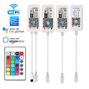 contrôleur led wifi rgbw adhésif moderne télécommande ir qr code blanc technologie bluetooth