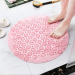 tapis bain anti dérapant moderne perforé motifs circulaires rose vert bleu gris violet
