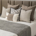 taies d'oreiller géométriques coton lin blanc gris beige modernes élégantes carrées