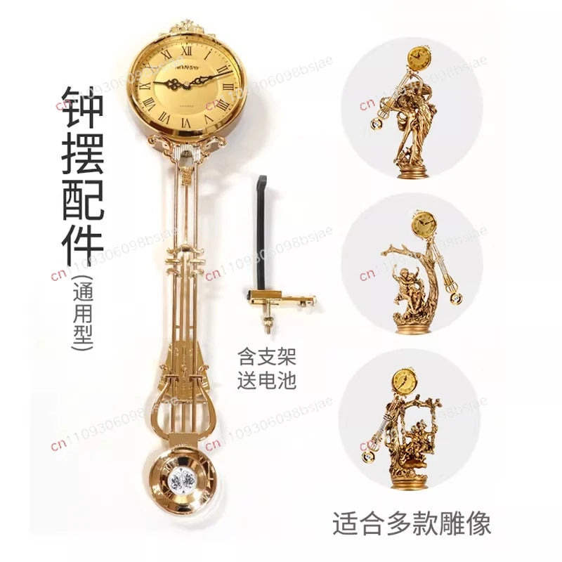 pendule horloger or brillant motifs géométriques classique élégant 62cm hauteur 21cm pendule 15cm cadran