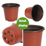 pots fleurs plastique rouge brun moderne grille drainage 10cm 12cm 9cm