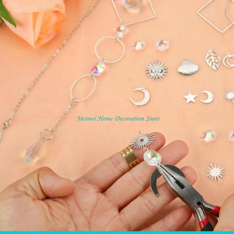 kits diy cristaux irisés suncatchers bijoux bohèmes dorées étoiles lunes