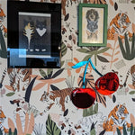 miroir mural moderne cerises rouges bleues brillant adhésif chambre salon salle bain