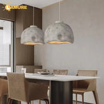 luminaire suspension moderne résine mate wabi sabi minimaliste salon chambre beige gris