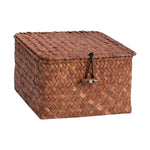 boîtes rangement marron clair tissage paille réutilisables respectueux environnement traditionnel cordon fermeture