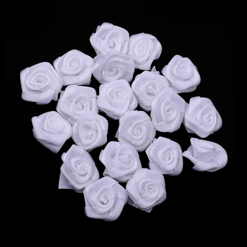 fleurs artificielles roses polyester clips décorations mariage anniversaire intérieur 1.5cm