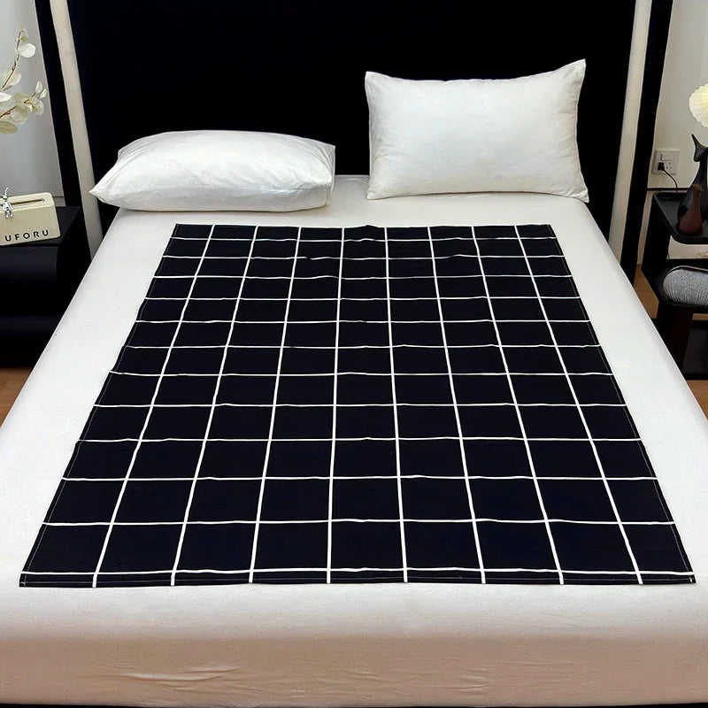 couverture tapis noir blanc grille moderne 110x150cm 160x230cm 200x230cm 230x250cm