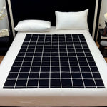 couverture tapis noir blanc grille moderne 110x150cm 160x230cm 200x230cm 230x250cm