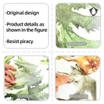 sticker mural forêt animaux aquarelle enfants chambre décoration écologique résistant eau