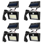 lumière solaire extérieure led moderne noire ip65 autoinstallation 32led 48led jardin