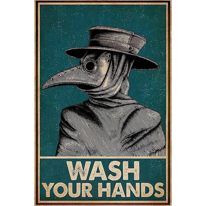 affiche humoristique vintage illustrations coton cadre sans toile dessin animé vert blanc noir