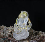 statue ganesha blanc doré relief sculpté artisanal cérémonie mariage anniversaire évenement