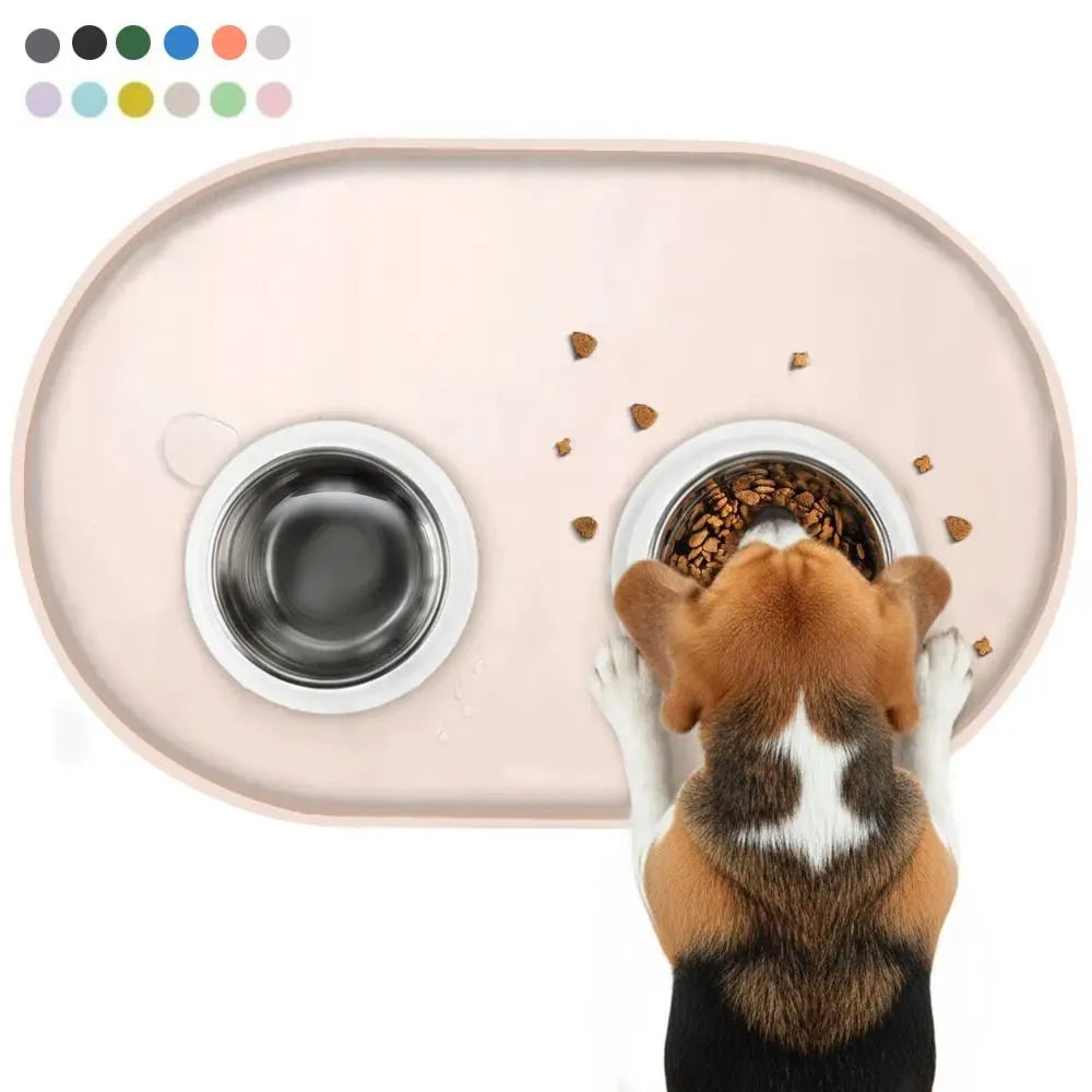 tapis alimentation animaux silicone durable antidérapant imperméable sans BPA rose violet moderne adhésif