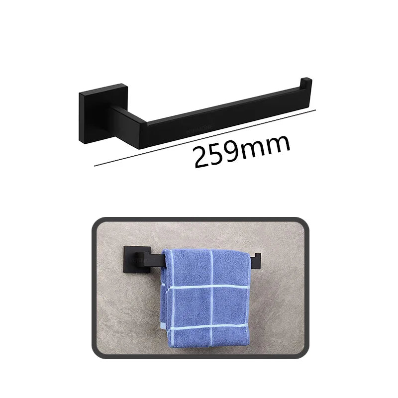 accessoires salle bain ensemble porte serviettes moderne finition dorée métal alliage aluminium fixations murales